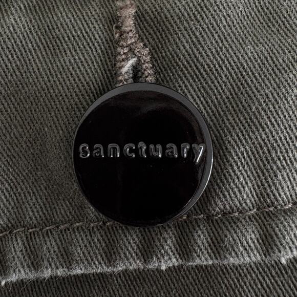 Sanctuary Denim Military Jacket Womens XS Embroidery Edgy Outdoor Utility Army - Picture 4 of 8